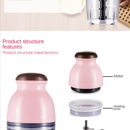 600ml Electric Kitchen Chopper Garlic Masher Meat Grinder Food Garlic Vegetable Chopper Crusher Food Processor Slicer Blender