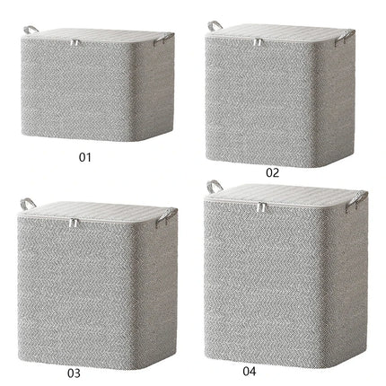 Dustproof Organizers Foldable Toy Organizer Box Stackable House-Moving with Handle Zipper for Blanket Comforter Clothing Bedding