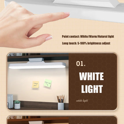 LED Table Lamp Magnetic Hanging USB Rechargeable Desk Lamp 3 Color Reading Light Dimmable Cabinet Closet Wardrobe Night Light