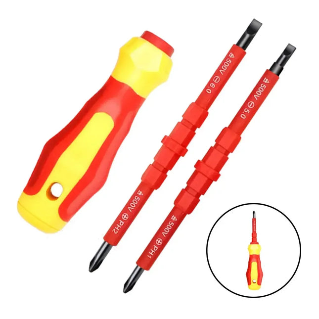 3 In 1 Insulated Screwdriver Set PH1/PH2 Multi-Purpose Screwdriver Electricians Slotted Cross Screwdriver Bit Tools Kit Set
