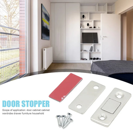 Magnetic Cabinet Catches Magnetic Door Stop Ultra Thin Drawer Magnet Catch Hidden Door Closer Adhesive Cabinet Latch for Kitchen