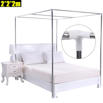 4 Corner Stainless Steel Bedding Canopy Frame Post Mosquito Netting Bracket Tool