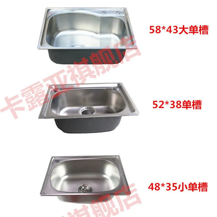 The kitchen is thick and simple, stainless steel sink, single sink, double sink, large single sink with bracket, water basin, ve