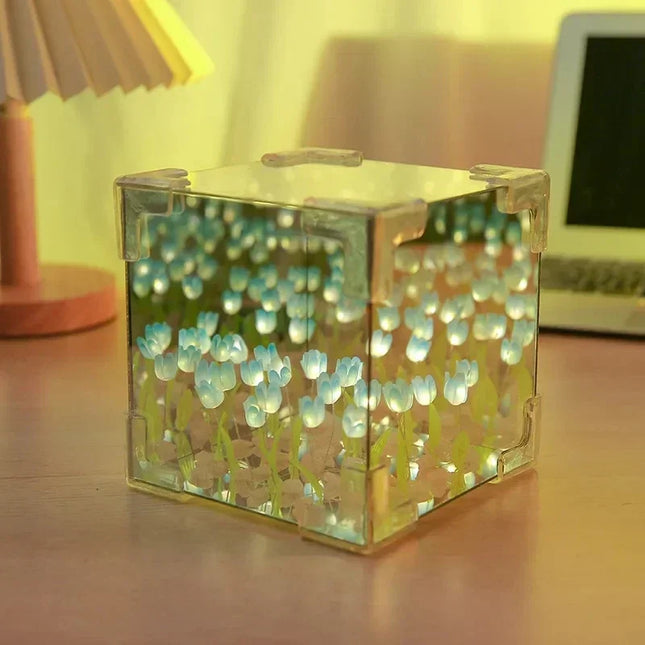 DIY Tulip Cube Mirror Night Light