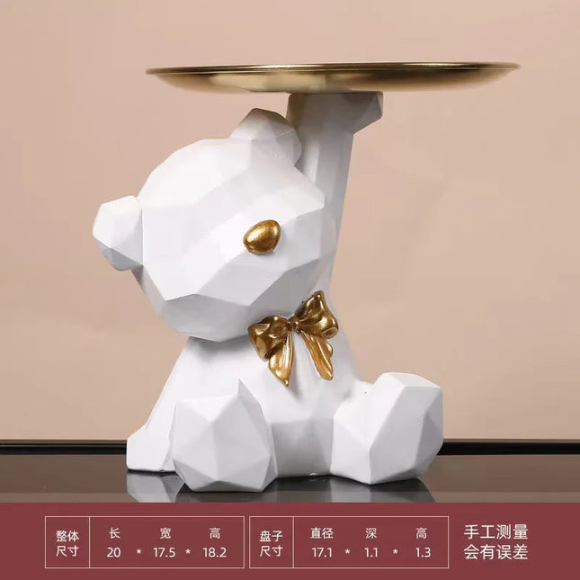 Cute Resin Geometric Bear Storage Tray