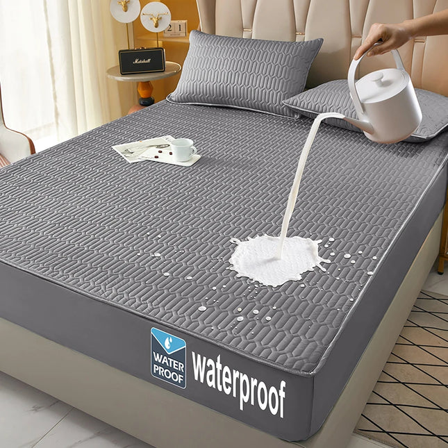 Waterproof Fitted Sheet, Thickened Quilted 100% Waterproof Mattress Cover, Mattress Protector, Bed Cover For Living Room 160x200