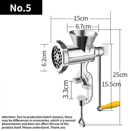 Heavy Duty Hand Operated Manual Kitchen Meat Mincer Noodles Grinder Sausage Filler Fruit Vegetable Beef Sausage Pasta Maker New
