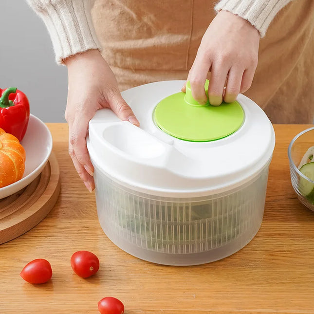 Salad Spinner Dryer – Leafy Greens Washer Crisper Kitchen Tool