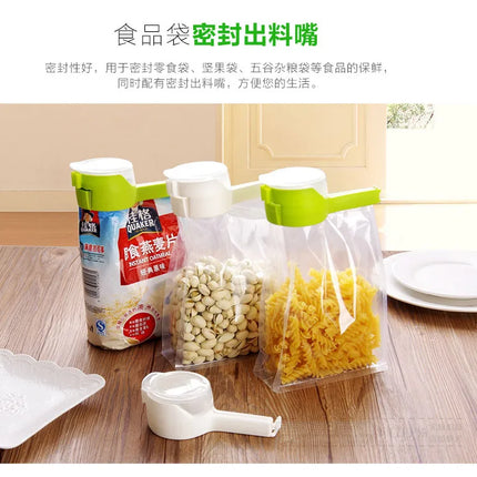 1pcs Plastic Cap Sealer Clip with Pour Spouts Snack Candy Storage Food Storage Bag Sealing Clips  Fresh Clamp Kitchen Organizer