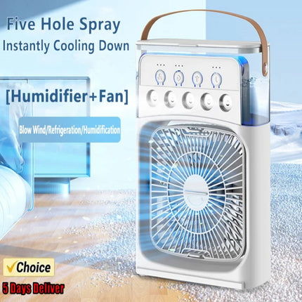 Portable 3 In 1 Fan AIr Conditioner Household Small Air Cooler LED Night Lights Humidifier Air Adjustment Home Fans Dropshipping
