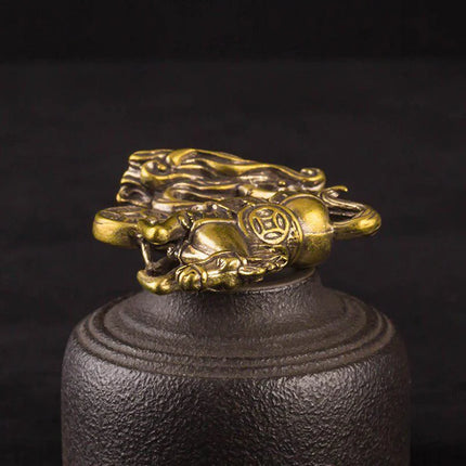 Brass Horse Step on Coins Lucky Statue