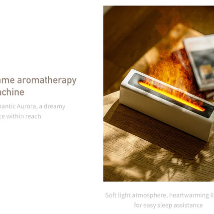 Essential Oil Aroma Diffuser Flame Air Humidifier Ultrasonic Cool Mist Difusor with RGB Realistic Fire Night Light