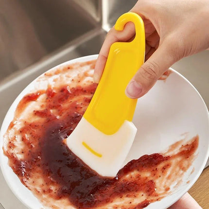 Silicone Pan Scraper Dish Cleaning Spatula Dish Scraper Non Stick Kitchen Pan Rubber Cleaning Spatula Pot Cleaning Tool
