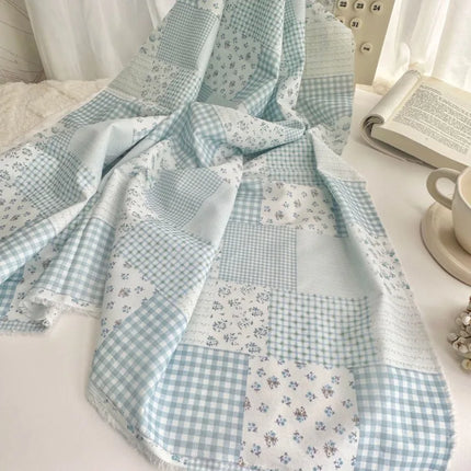 0.5/1/2 Yard 100% Cotton Fabric Fresh Simple Style Patchwork Floral Print for DIY Clothing,Homewear,Bedding, Tablecloth, Curtain
