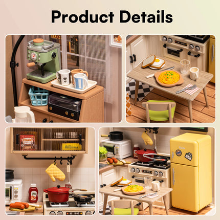 Robotime Rolife 3D Puzzle Model Super Store Series Happy Meals Kitchen Plastic DIY Miniature House Kit Building Blocks Kits