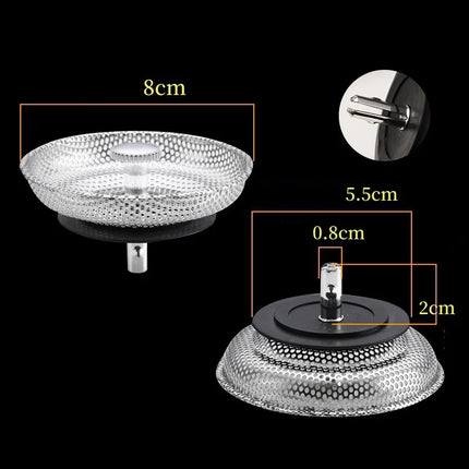 Waste Plug Sink Strainer Stainless Steel Basin Drain Filter  Shower Floor Sewer Mesh Hair Catcher Kitchen Bathroom Accessories