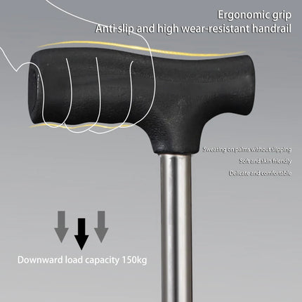 Lightweight Cane With Seats Height Adjustables 3 Legged Lightweight Folding Cane Versatile Stable Walking Stick For Elderly