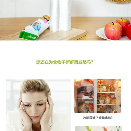 100PCS Transpare Roll Fresh-keeping Plastic Bags of Vacuum Food Saver Bag 3 Sizes Food Storage Bags with Handle Keep Fresh XXM