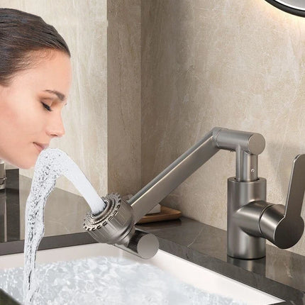 Bathroom Sink Faucet Basin Faucet 1080° Swivel Multifunction Cold and Hot Water Tap Kitchen Sink Faucet 2 Modes Water Tap