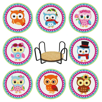 6/9Pcs DIY Diamond Painting Christmas Coaster Ornament Santa Snowman Drink Cup Cushion Diamond Embroidery Kit Xmas Kitchen Decor