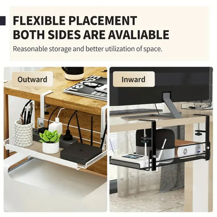 No-Drill Under-Desk Cable Management Tray