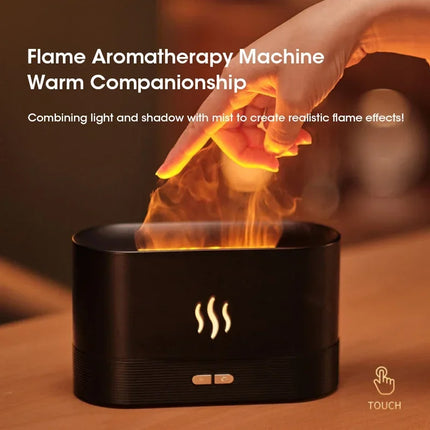 Perfume Humidifier Simulation Flame Aromatherapy Diffuser LED Ultrasonic Air Humidifier Creative Gift Essential Oil Flame Lamp
