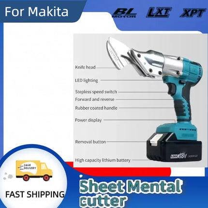 For Makita Cordless Electric Iron Scissors Machine Professional Metal Cutting Tools Rechargeable Sheet Shear Cutter Durable tool