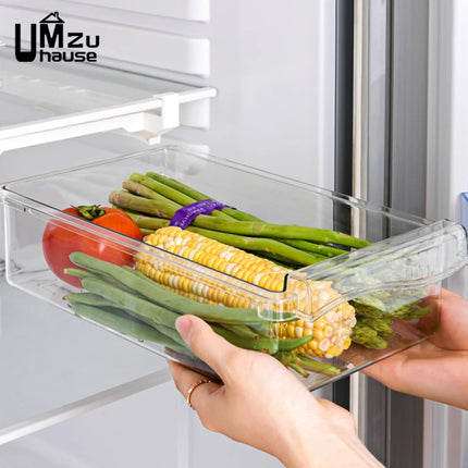 Hanging Refrigerator Box Eggs Fruit Food Vegetable Storage Slide Out Drawer Tray Transparent Fridge Container Kitchen Organizer