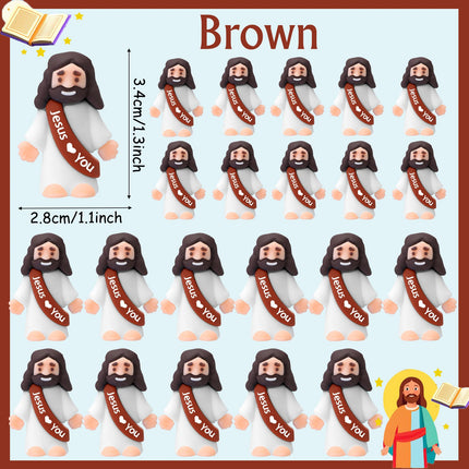 50-200Pcs Mini Jesus Figures Jesus Loves You Christ Toys Multicolor Tiny Jesus Figures Religious Party Favors Easter Egg Stuffer