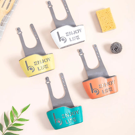 Hot Home Storage Drain Basket Kitchen Sink Holder Adjustable Soap Sponge Shlf Hanging Drain Basket Bag Kitchen Accessories
