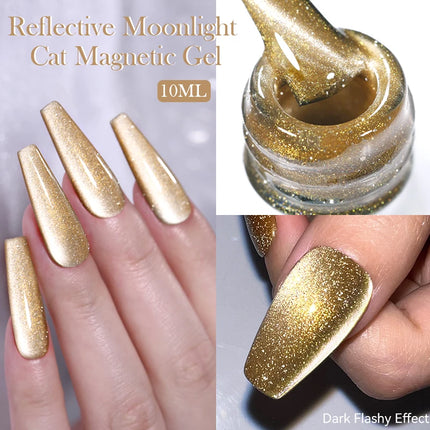 BORN PRETTY 10ml Rainbow Purple Water Light Cat Magnetic Gel Nail Polish Shining Sliver-light Holographics Semi Permanent UV Gel