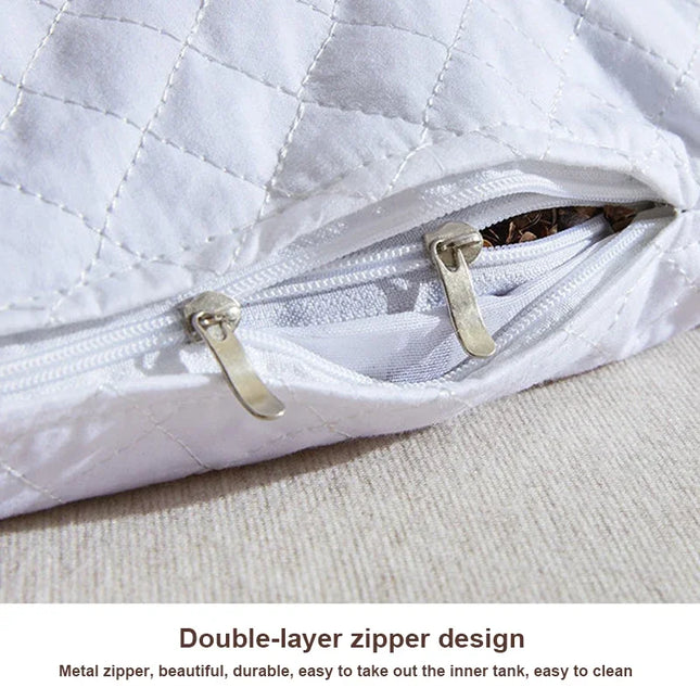 Holaroom Bedding Pillow Neck Protection Pillows Plaid Shaped Buckwheat Husk Filling Cushion for Home Sofa Office Nap Sleeping
