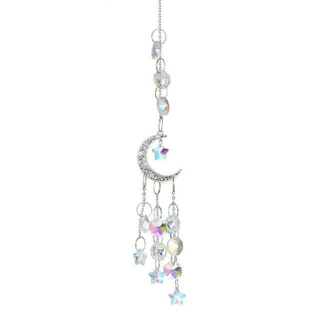 Crystal Moon Pentagram Suncatcher