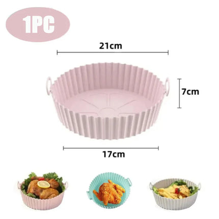 Air fryer Silicone Basket Reusable Container Accessories Oven Tray Pizza Fried Chicken Baking Mold Protector Kitchen Tool 2024