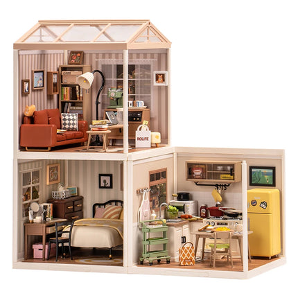 Robotime Rolife 3D Puzzle Model Super Store Series Happy Meals Kitchen Plastic DIY Miniature House Kit Building Blocks Kits
