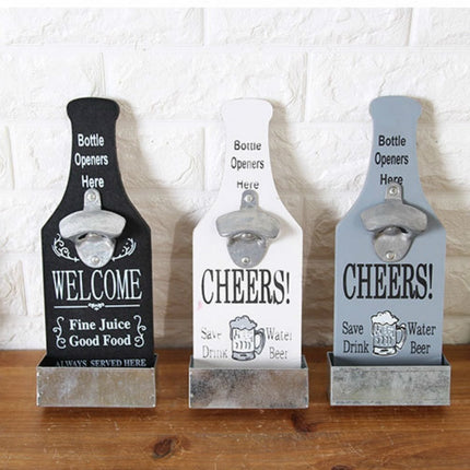 1Pc Kitchen Retro Beer Bottle Opener Rustic Cast Iron Creative Storage Box Bar Restaurant Wall Mounted