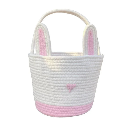 Cute Easter Eggs Basket Easter Bunny Basket For Kids Boys Girls Woven Basket With Rabbit Ear Decor Easter Empty Candy Basket