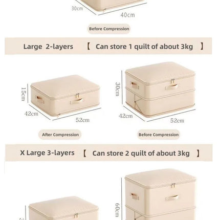 Ultra Space Saving Self Compression Organizer,Comforter Storage Bag,Moving Bag for Comforters,Clothes,Blankets,Bedding,College