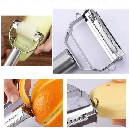 Kitchen Vegetable Peeler Stainless Steel Melon Planer Double-Head Peeler Household Multiple-Function Fruit And Vegetable Peeler