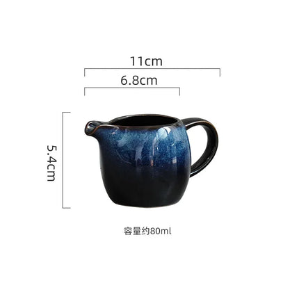 Kiln Changes Creative Ceramic Milk Jug with Handle Restaurant Steak Sauce Pot Milk Pot Gravy Boats Kitchen Retro Seasoning Tools