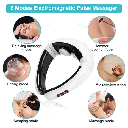 Electric Neck Massager Electric Pulse Magnetic Neck Massager Cervical Vertebra Treatment Shoulder Relax