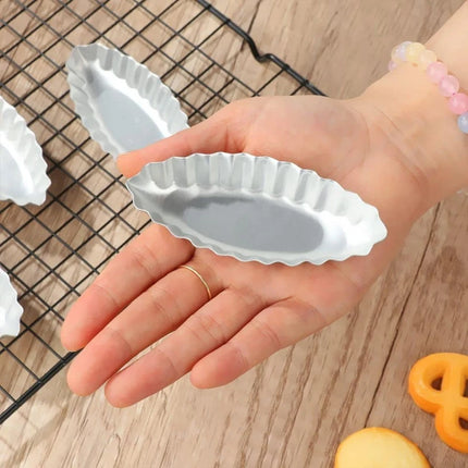 5/10/15pcs Boat Shape Egg Tart Mold Aluminum Cookies Fruit Cake Moulds For Kitchen Pudding Pastry Baking Decorating Tools