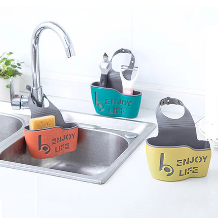 Hot Home Storage Drain Basket Kitchen Sink Holder Adjustable Soap Sponge Shlf Hanging Drain Basket Bag Kitchen Accessories