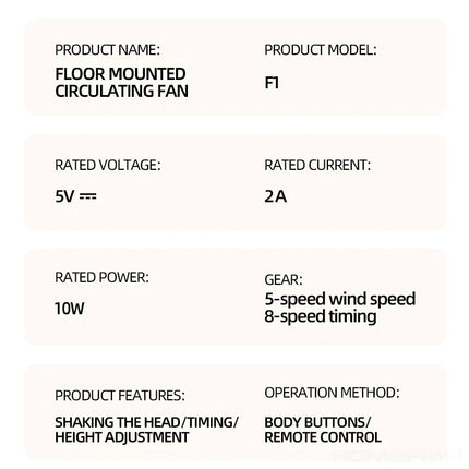 360 Circulation Quiet Powerful Floor Fan,Standing Smart Fans,with Remote Control Adjustable Height