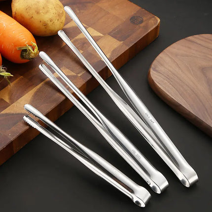 304 Stainless Steel Grill Tongs Food Clip BBQ Steak Clip Bread Tong Cooking Utensils Party Non-Slip Kitchen Gadgets Accessories