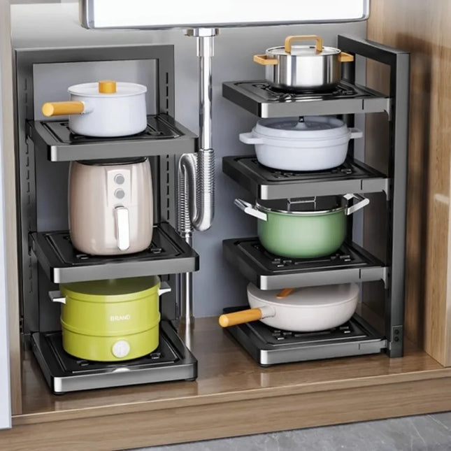 Adjustable Stainless Steel Kitchen Pot Rack