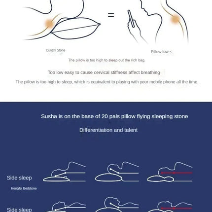 Adult Latex Reverse Traction Pillow Core Cervical Spine Protection Sleep Aid Specially Designed Household No Collapse