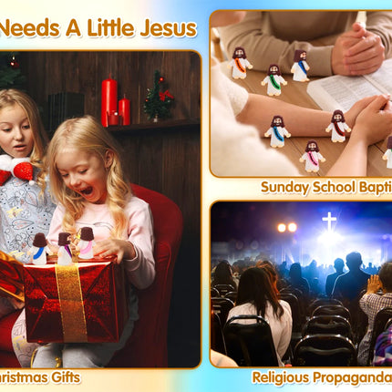 50-200Pcs Mini Jesus Figures Jesus Loves You Christ Toys Multicolor Tiny Jesus Figures Religious Party Favors Easter Egg Stuffer