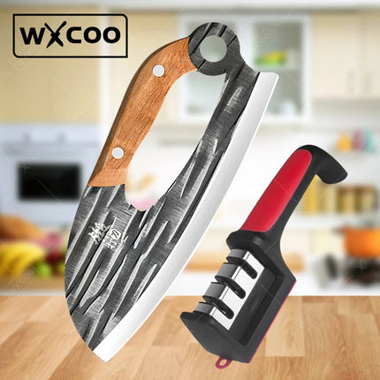 Kitchen Knives Sharpener Stainless Steel Forged Hammer Professional Labor Saving Chopper Boning Knife Meat Cleaver Butcher Knife