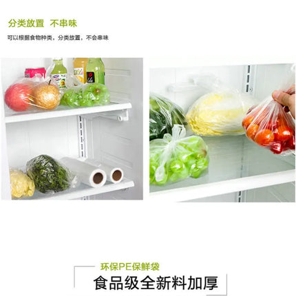 100PCS Transpare Roll Fresh-keeping Plastic Bags of Vacuum Food Saver Bag 3 Sizes Food Storage Bags with Handle Keep Fresh XXM